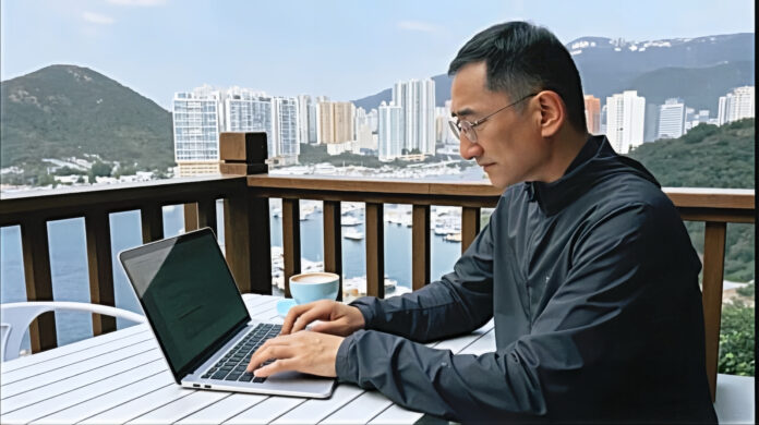 Dr. Qiang Zhang writing in Hong Kong