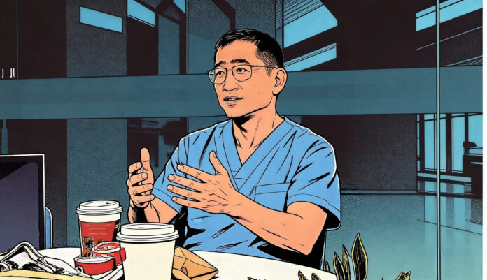 Dr. Qiang Zhang engaging in a teaching discussion with fellows