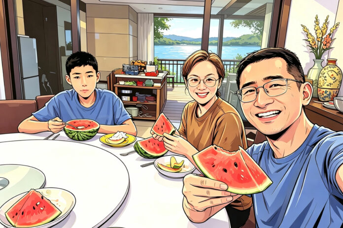 Dr. Qiang Zhang sharing a special moment with family.